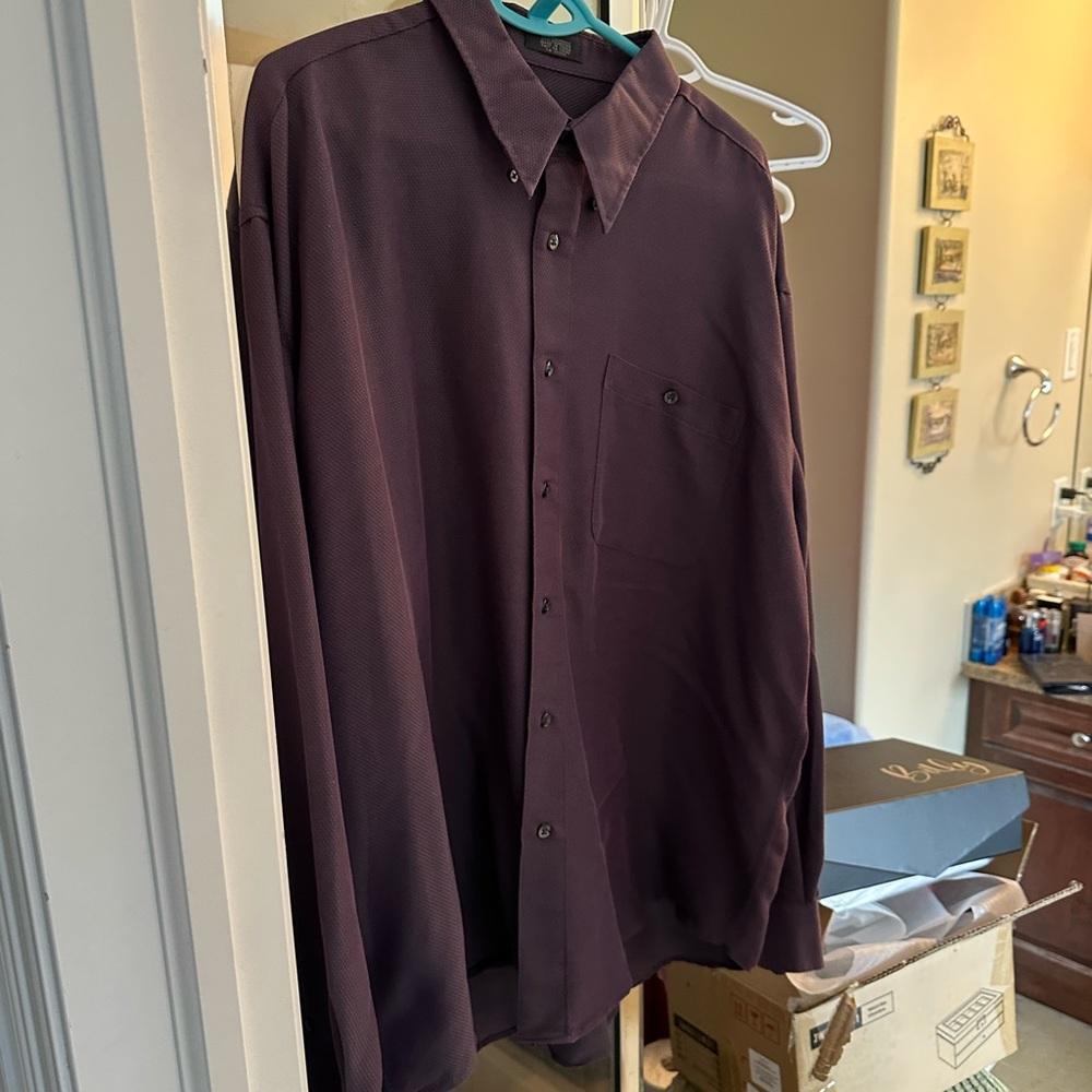 Purple Dress Shirt with Traditional Collar